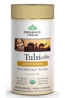 Organic India Bio Tulsi szálas tea - Citrom Gyömbér 100g