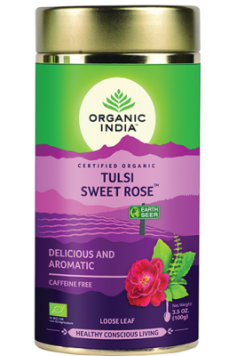 Organic India Bio Tulsi szálas tea - Édes rózsa 100g