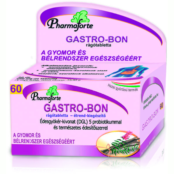 PHARMAFORTE Gastro-bon rágótabletta – 60db